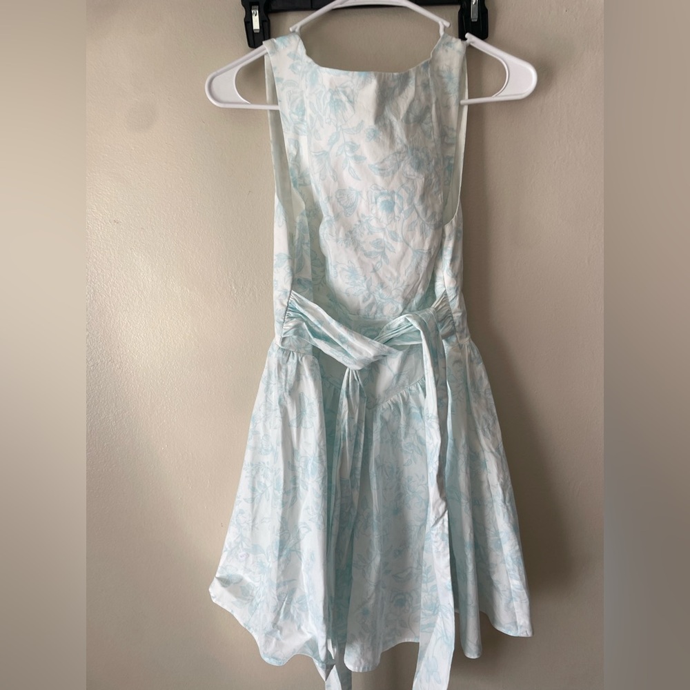 Wild Fable Backless Dress in Light Blue Floral